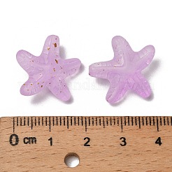 不透明なアクリルビーズ  ヒトデ  金粉付き  プラム  18x19x9mm  穴：1.6mm  約375個/500g&nbsp;OACR-H056-02E