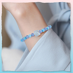 DIYメイキングファインディングキット  ガラスビーズやガラスシードビーズを含む  ライトスカイブルー  15x8x5mm  穴：1mm&nbsp;DIY-SC0030-13