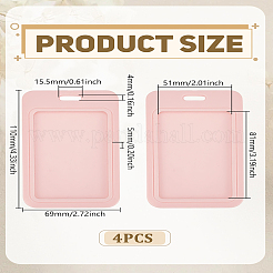 プラスチックIDカードホルダー4個  フォトカードホルダー  スライドバックケース付き  長方形  ピンク  110x69x5mm  穴：4x15.5mm&nbsp;AJEW-LP0006-60