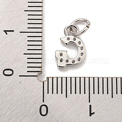 Initial Letter Brass with Cubic Zirconia Charms&nbsp;KK-Q814-26G-P