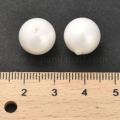 ベーキングペイント パール加工ガラスパールラウンドビーズ  ホワイト  12mm  穴：1mm&nbsp;HY-Q001-01B