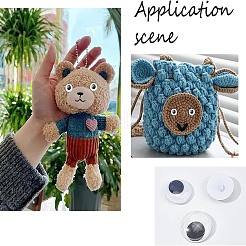 黒＆白のプラスチックウィグル動眼ボタンDIYのスクラップブック作り工芸品のおもちゃのアクセサリー  ミックスカラー  320pc&nbsp;KY-PH0001-12