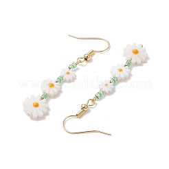 2Pairs 2 Styles Flower Natural Freshwater Shell Leverback & Dangle Earring Sets&nbsp;EJEW-JE06338