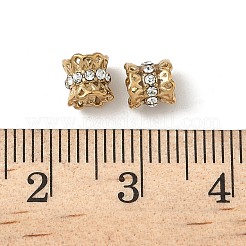 304ステンレススチールラインストーンビーズ  コラム  イオンプレーティング（ip）  18KGP本金メッキ  5x5mm  穴：1.8mm&nbsp;STAS-V015-13G