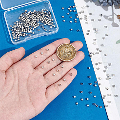 真鍮スペーサービーズ300個  キューブ  プラチナ  3x3x3mm  穴：2mm&nbsp;FIND-UN0015-46P