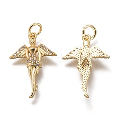 Brass Micro Pave Clear Cubic Zirconia Pendants&nbsp;ZIRC-I051-10