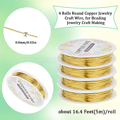 4 Rolls Copper Jewelry Craft Wire&nbsp;CWIR-SC0001-07