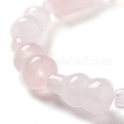 天然石ローズクォーツビーズ連売り  ヒョウタン  14.5~15x8~8.5mm  穴：1.2mm  約13個/連  7.32~7.40インチ（18.6~18.8cm）&nbsp;G-P528-G02-01