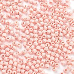 焼付塗装ガラスシードビーズ  双円錐形  ピンク  4.5x3.5mm  穴：1.4mm  約5625個/ポンド&nbsp;SEED-A032-02P