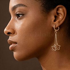 Alloy Star Tassel Hoop Earrings for Women&nbsp;WGF3701-01