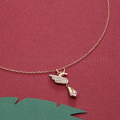 925スターリングシルバーペンダントネックレス  オーストリアのクリスタル付き  アズキチェーン  ユニコーン  ローズゴールド  16.1インチ（41cm）&nbsp;SWARJ-BB35096