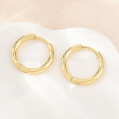 真鍮製ハギーフープピアス  ラウンド  ラックめっき  長持ちメッキ  カドミウムフリー＆鉛フリー  18KGP本金メッキ  16x2mm&nbsp;KK-CBA8A92-03G