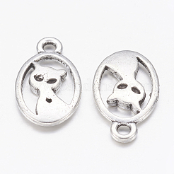 Tibetan Style Alloy Kitten Pendants&nbsp;X-TIBEP-R219-AS-LF