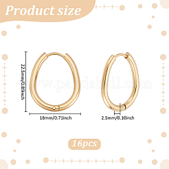 16Pcs Ion Plating(IP) Stainless Steel Hoop Earrings&nbsp;EJEW-UN0003-16G