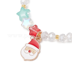 3Pcs Christmas Themed Alloy Enamel Charm Bracelets&nbsp;BJEW-MZ00190
