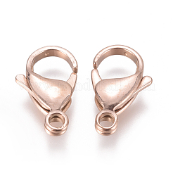 Ion Plating(IP) 304 Stainless Steel Lobster Claw Clasps&nbsp;STAS-F224-04RG