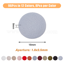 96色12穴ポリエステルボタン1個  合金パーツ  半円ボタン  ミックスカラー  19x9mm  穴：1.8x2.5mm  8個/カラー&nbsp;BUTT-DC0001-03