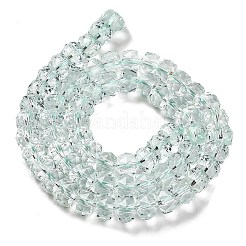 透明ガラスビーズ連売り  多面カット  バレル  アクアマリン  8x6mm  穴：1.2mm  約64個/連  14.96''（38センチメートル）&nbsp;EGLA-K071-01L