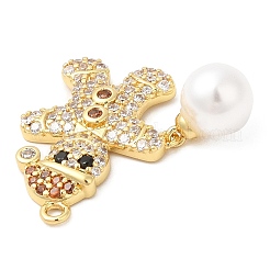Rack Plating Brass Pave Cubic Zirconia Pendants&nbsp;KK-R150-16G