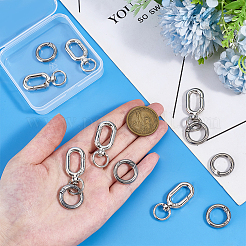 12Pcs 2 Styles Alloy Swivel Clasps & Brass Spring Gate Rings Kits&nbsp;FIND-PH0029-40P
