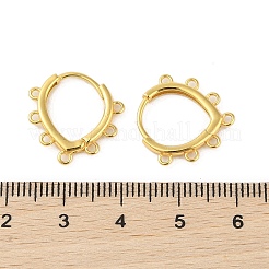 925スターリングシルバーのフープピアスパーツ  18KGP本金メッキ  17x17x2mm  穴：1.2mm  ピン：0.8x1mm&nbsp;STER-B004-12G