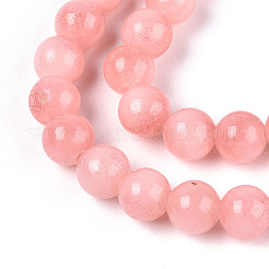 Dyed Natural Mashan Jade Round Beads Strands&nbsp;G-T139-6mm-67B
