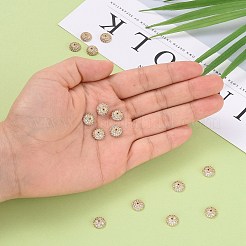 花弁のない半円形/ドーム真鍮マイクロパヴェキュービックジルコニアビーズキャップ  ゴールドカラー  8x3mm  穴：1mm&nbsp;X-ZIRC-D062-G