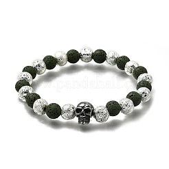 Halloween Electroplate Natural Lava Rock Bracelets&nbsp;BJEW-JB12332-02