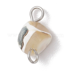 Natural Trochus Shell Nuggets Links Connector Charms&nbsp;PALLOY-JF04152-02