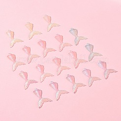 レーザー透明樹脂ペンダント18個  人魚の尾の形  ミックスカラー  42x27x4.5mm  穴：1.8mm&nbsp;RESI-FS0001-81
