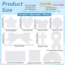 100Pcs 10 Styles DIY Plastic Canvas Shapes&nbsp;DIY-WA0001-30