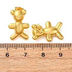 Bear Brass Stud Earrings&nbsp;EJEW-D322-04G