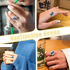 DIY 304 Stainless Steel Heart Finger Rings Making Kits&nbsp;STAS-HY0001-96