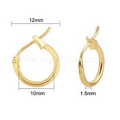 真鍮製フープピアス  シルバーカラー  ニッケルフリー  12x1.5mm  穴：10mm  ミックスカラー  12x1.5mm  2色  20個/カラー  40個/箱&nbsp;KK-FH0001-53-NF