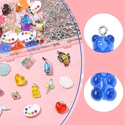 DIY 合金イヤリング ジュエリー作りキット  ミックスカラー  3.5~69x2~22x0.5~10mm  穴：1.2~4.5mm&nbsp;DIY-YW0011-94
