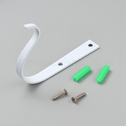 鉄製の壁フックハンガー  ネジとプラスチック製の金具付き  ホワイト  111x78x16mm&nbsp;AJEW-WH20020-184A