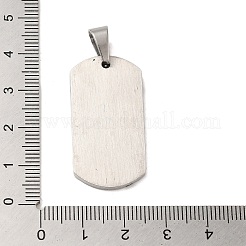 変色しない304ステンレススチールペンダント  長方形のチャーム  ステンレス鋼色  34.5x17.5x2mm  穴：7x5.5mm&nbsp;STAS-C105-06P