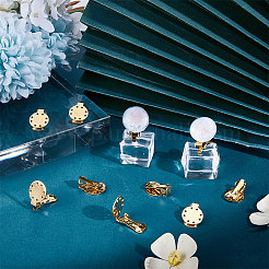 20Pcs Ion Plating(IP) 304 Stainless Steel Clip-on Earring Settings&nbsp;STAS-UN0044-04