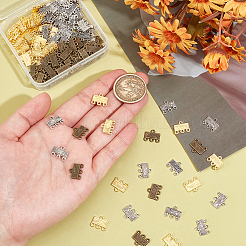 150個 3色合金シャンデリアコンポーネントリンク  ウェーブコネクタ付き長方形  ミックスカラー  10.5x12x1.2mm  穴：1.2mm  50個/カラー&nbsp;FIND-PH0018-73