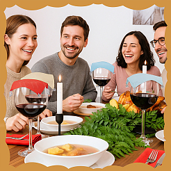 Polyester Weighted Outdoor Wine Glass Covers&nbsp;DIY-NB0014-96
