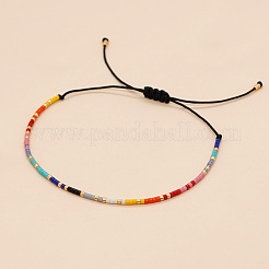 Bohemian Minimalist Glass Seed Bead Braided Bead Bracelets for Women&nbsp;PE3072