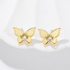 Brass Butterfly Stud Earrings&nbsp;EJEW-R016-19G