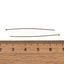 真鍮のボールヘッドピン  鉛フリー＆カドミウムフリー  24KGP本金メッキ  35x0.6mm  ヘッド：1.5mm&nbsp;KK-H502-03F-G