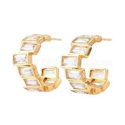 304 Stainless Steel & Clear Cubic Zirconia Stud Earrings&nbsp;SA-G003-02G