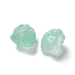 ベーキングペイント透明ガラスビーズ  グラデーションカラー  ライオン  アクアマリン  11.5x11x9.5mm  穴：1.2mm&nbsp;GLAA-C035-01E