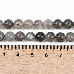 天然石ラブラドライトビーズ連売り  ラウンド  7~7.5mm  穴：1.2mm  約55~56個/連  15.35''~15.55''（39~39.5センチメートル）&nbsp;G-Z133-A01-7mm-02