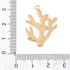 304ステンレススチールとABSプラスチック製の模造真珠ペンダント  イオンプレーティング（ip）  ブランチ  28x21x2.5mm  穴：1.8mm&nbsp;STAS-Z185-05G-01