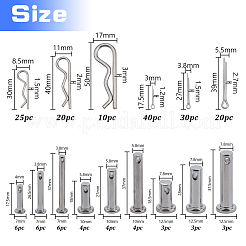 55Pcs 304 Stainless Steel Hitch Pin Clips & 90Pcs Open Latch & 39Pcs Connecting Rod Plug Bolt Pins&nbsp;STAS-AR0002-68