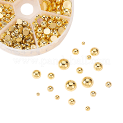 ABSプラスチックパール調ビーズ  半円  ゴールド  ゴールド  9.5x4.5mm  1390個/箱&nbsp;KY-CJ0001-08
