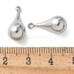304ステンレスペンダント  ティアドロップチャーム  ステンレス鋼色  18x8mm  穴：1.6mm&nbsp;X-STAS-U037-17P